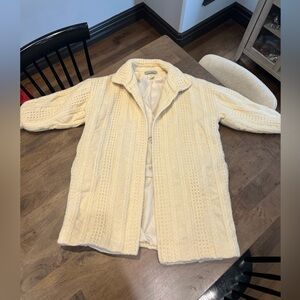 100% Irish Wool Ivory Lined Sweater/Jacket. Weave of the Irish.